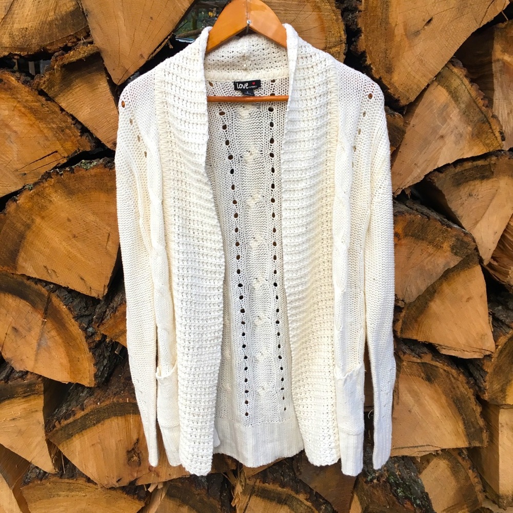 Love by Marcy long open knit sweater offwhite s